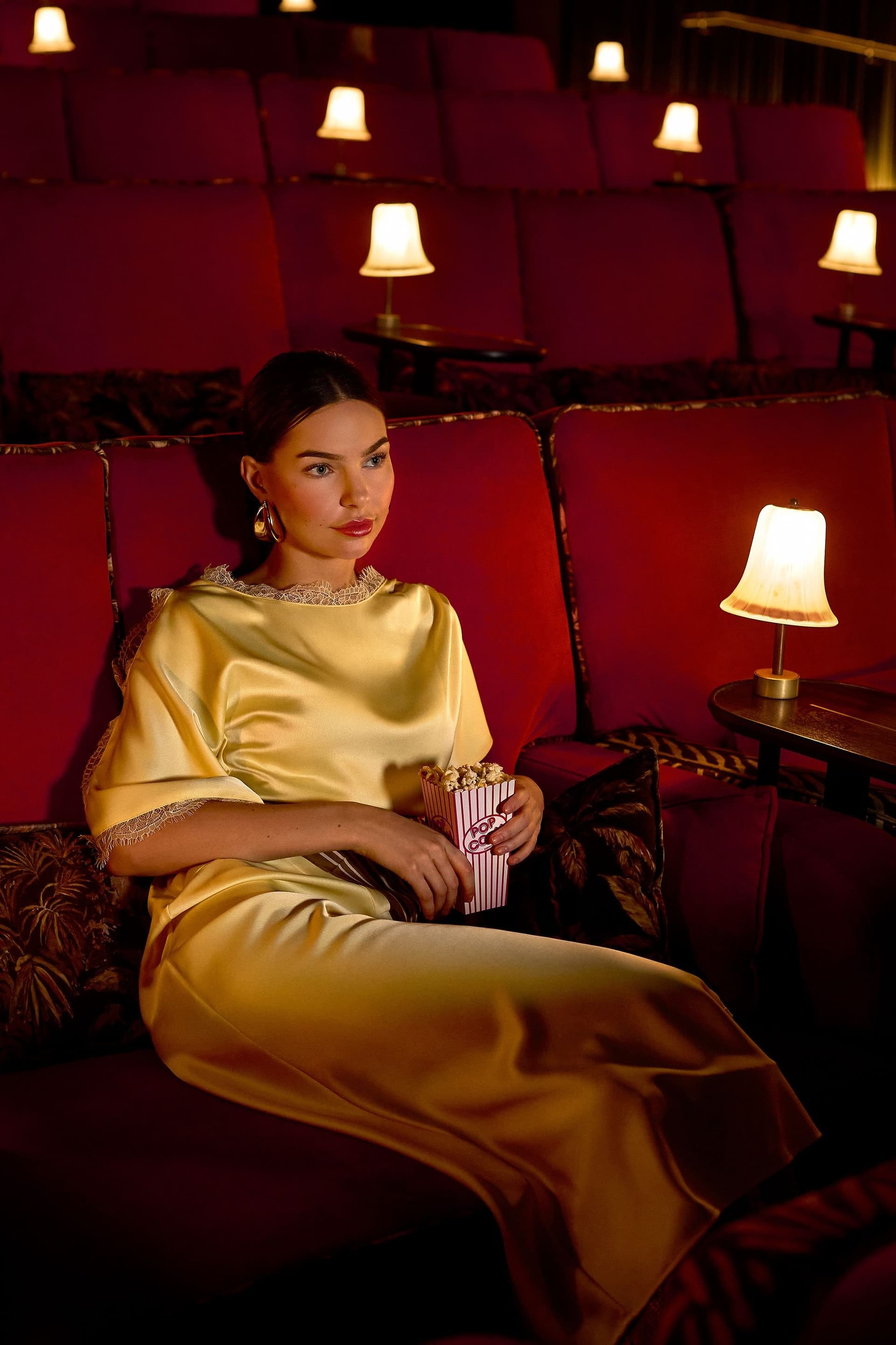 GWD by GEORGE W. DAVIES GWD by GEORGE W. DAVIES Women's GWD Rowana Yellow Satin Lace Detail Maxi Dress in Lemon