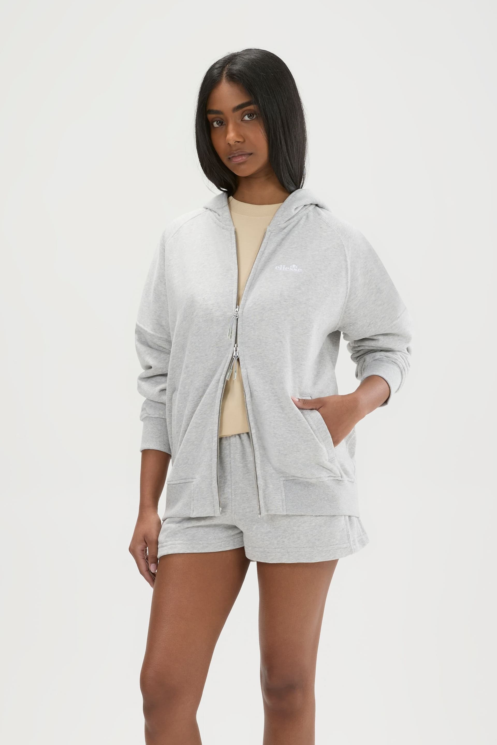 Ellesse Ellesse Women's Pianella FZ Hoodie in Light Grey
