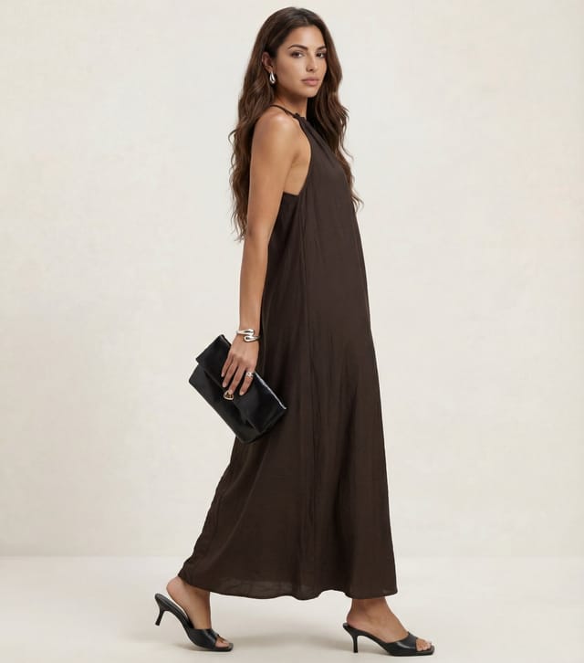 Urban Bliss Women's Brown Braided Neck Trim Maxi Dress Urban Bliss New Look - 2