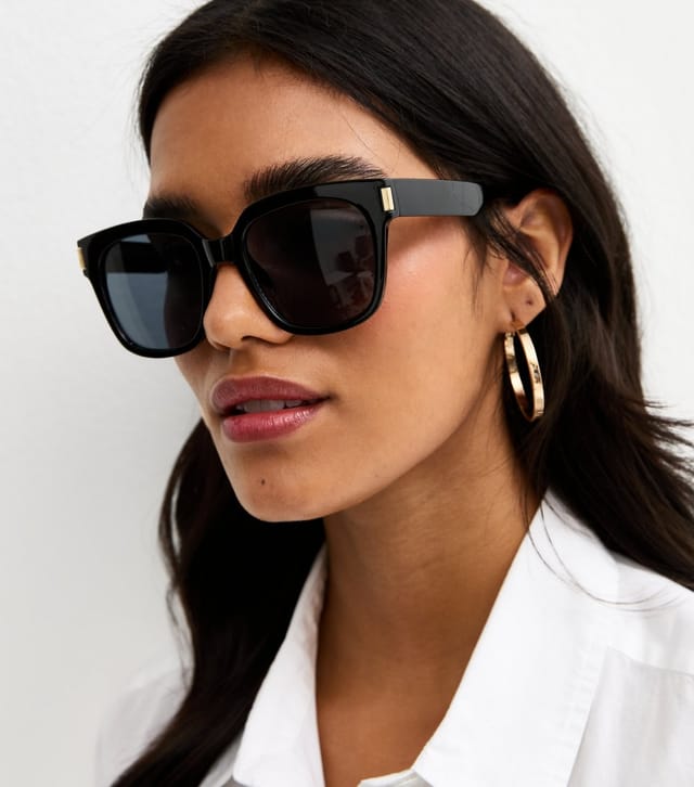 New Look Black D Frame Sunglasses New Look - 2
