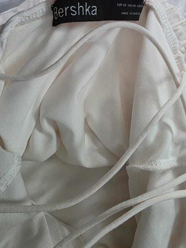 Bershka Cream Strappy Mini Dress Size 4/6 XXS/XS 32/34