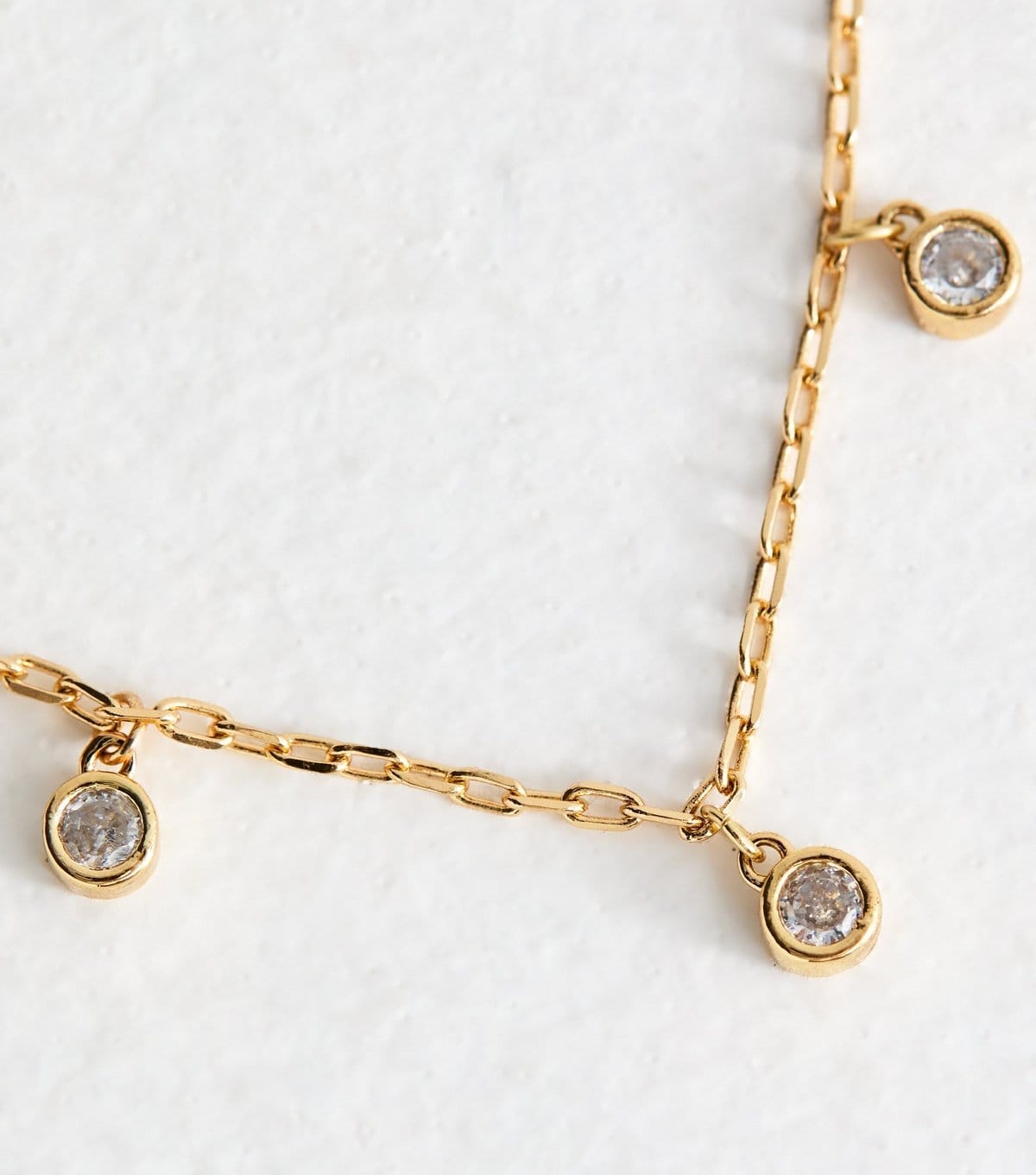 New Look Gold Tone Diamanté Charm Necklace New Look - 4