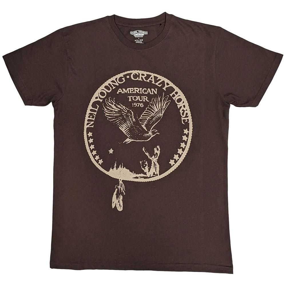 Neil Young Neil Young Men's Tour ´76 Seal T-Shirt in Brown - 4