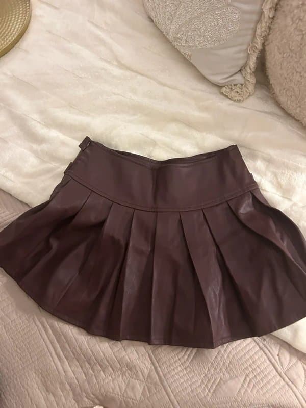 ASOS Pleated leather mini skirt