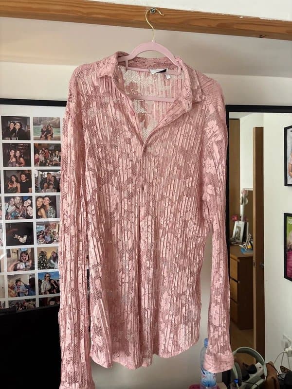 ASOS Design asos lace baby pink shirt