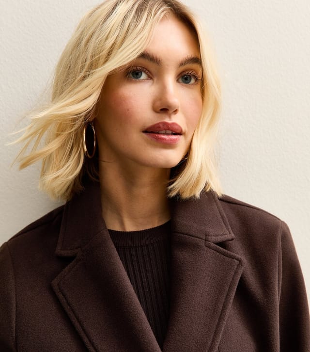 New Look Women's Dark Brown Unlined Longline Belted Coat New Look - 3