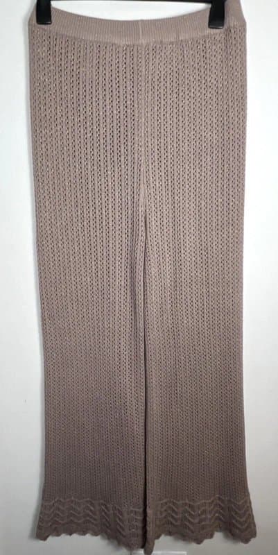 New Look New look - rib wide leg trousers - size 14 - brown