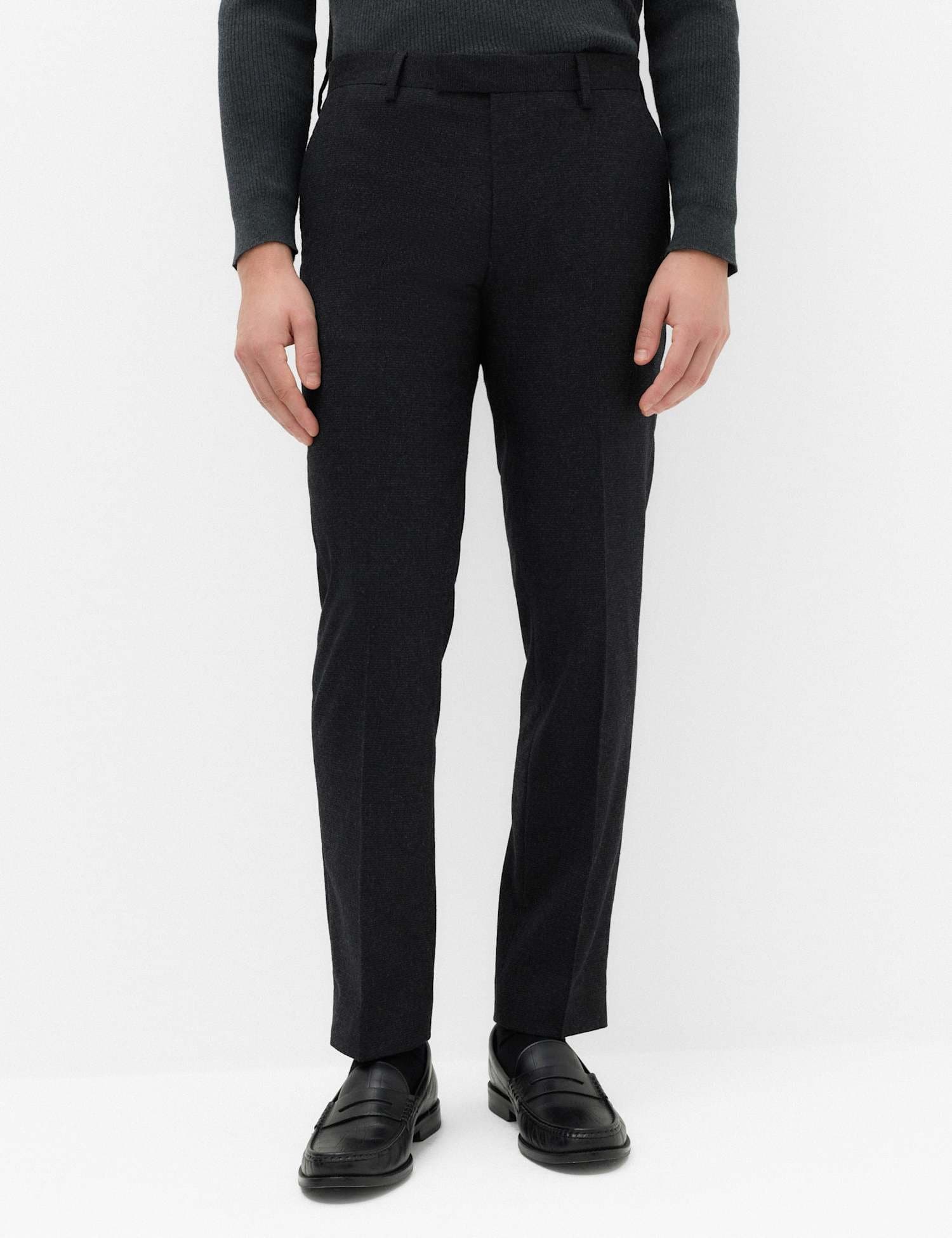 Marks & Spencer M&S Regular Fit Wool Rich Tweed Check Suit Trousers Dark Ink