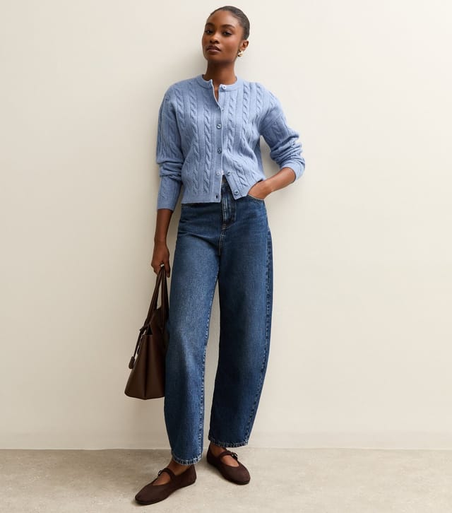 New Look Women's Mid Blue Cable Knit Cardigan New Look - 2