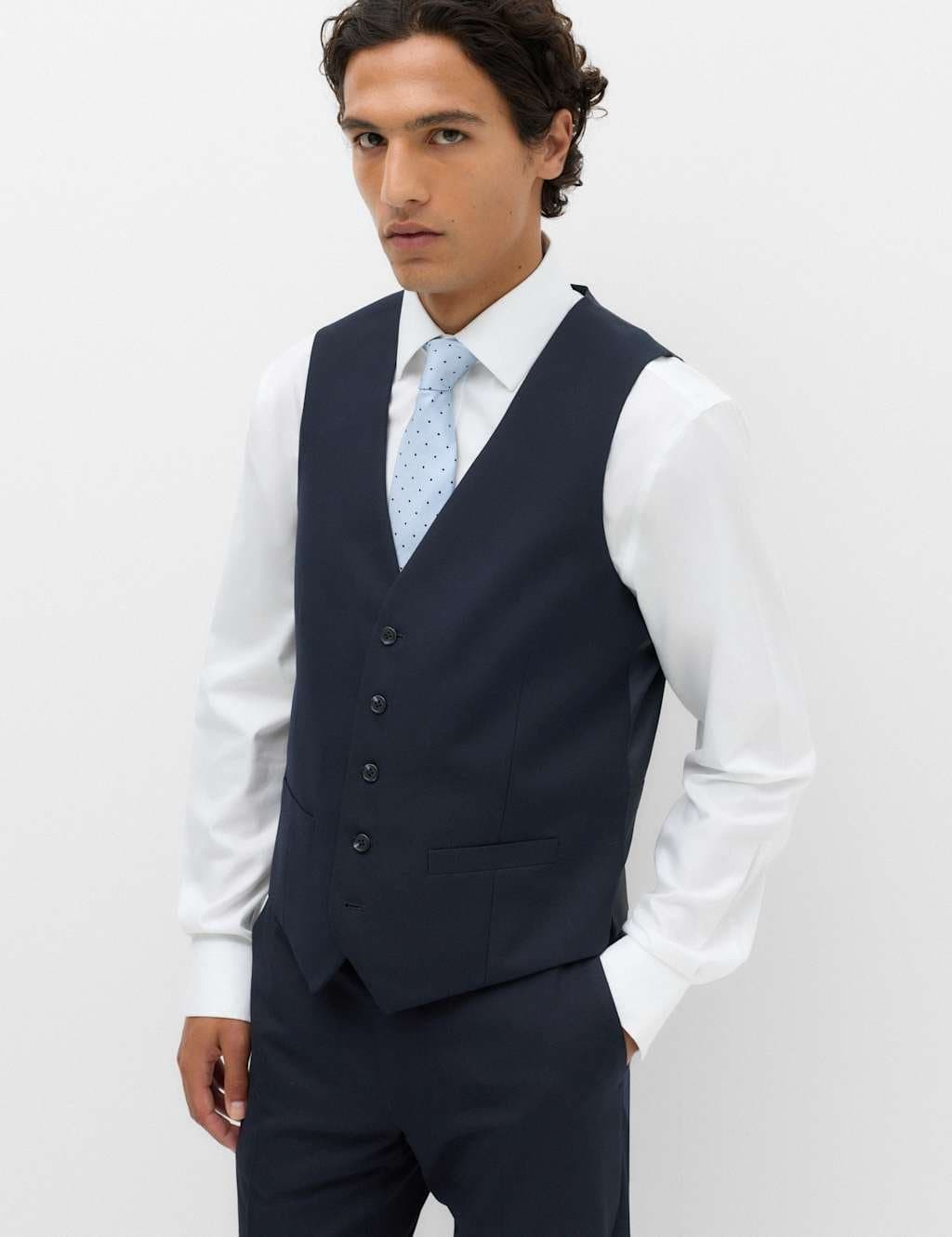 Marks & Spencer M&S Textured Waistcoat Navy