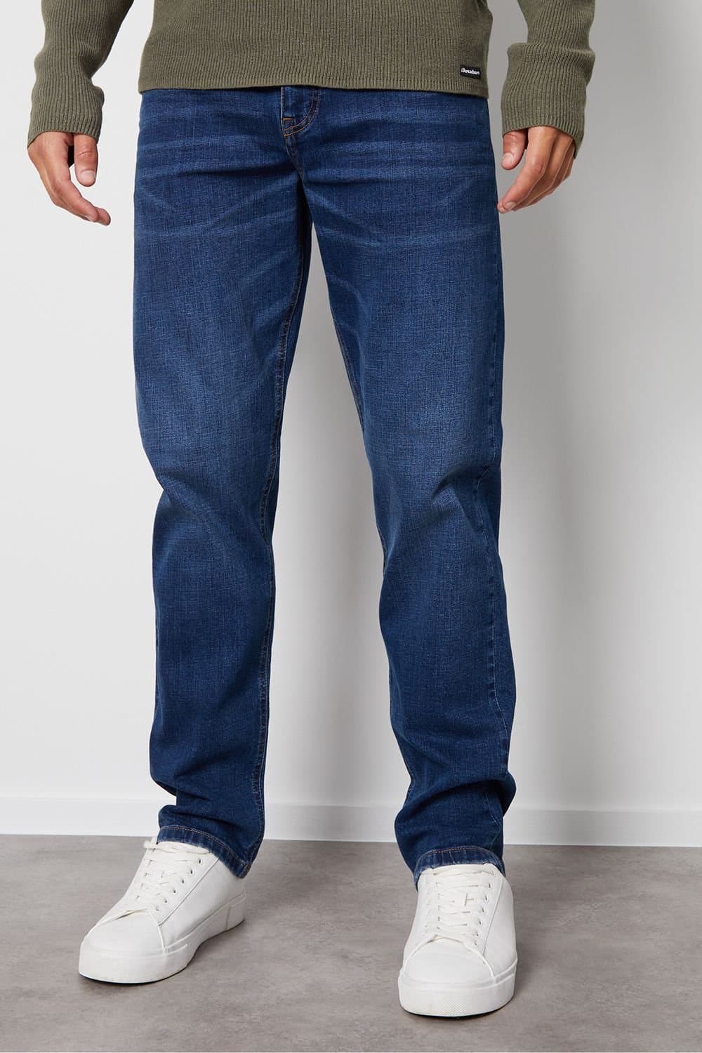 Threadbare Threadbare Men's 'Canterbury' Straight Fit Jeans With Stretch in Blue