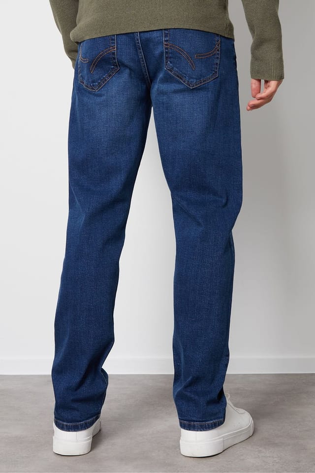 Threadbare Threadbare Men's 'Canterbury' Straight Fit Jeans With Stretch in Blue - 2