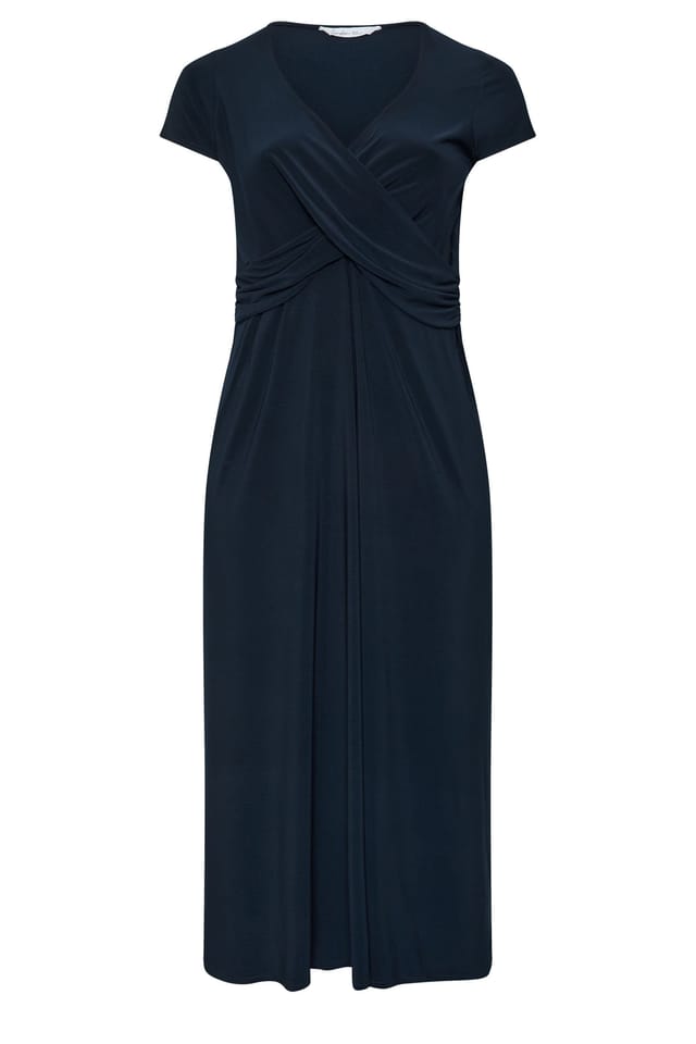 Yours Yours Women's Twist Front Dress in Dark Navy - 2