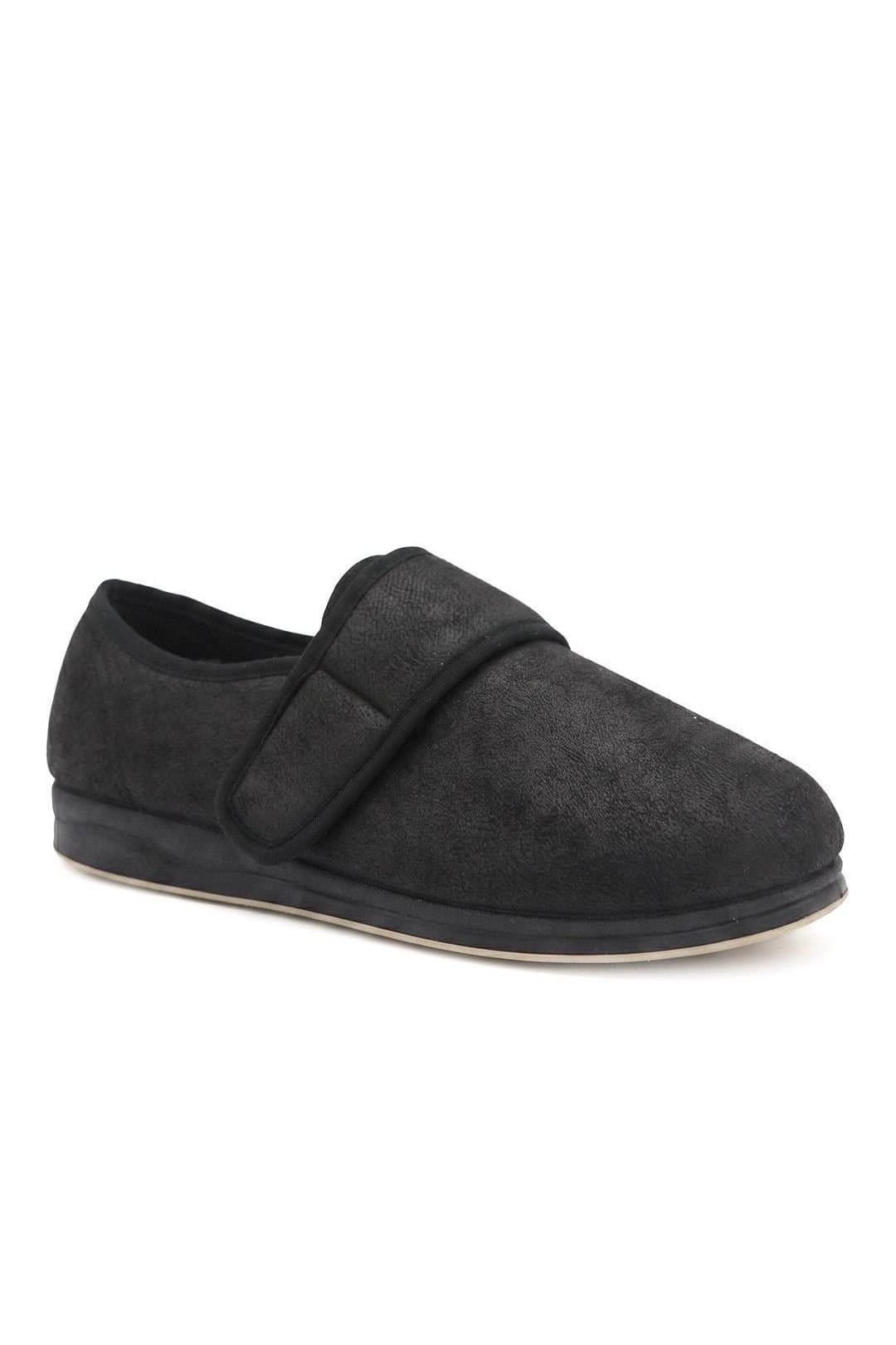 Easyfit Easyfit Men's Extra Wide Adjustable Fit Slippers in Black