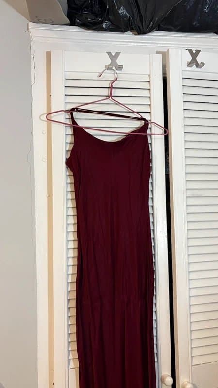 ASOS Asos maroon burgundy maxi/midi silk dress thin strap