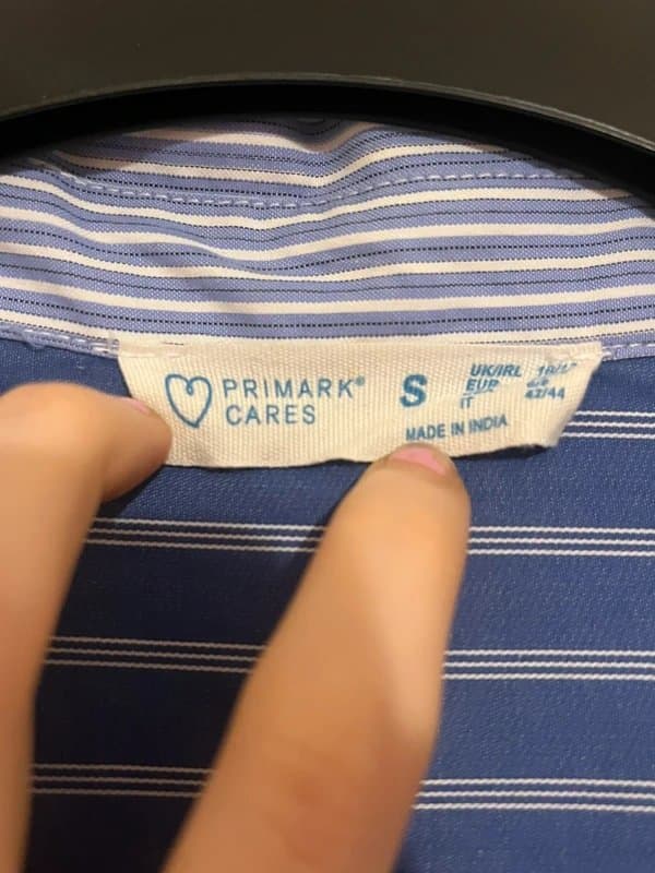 Primark Two tone light blue multi striped oversized womens shirt