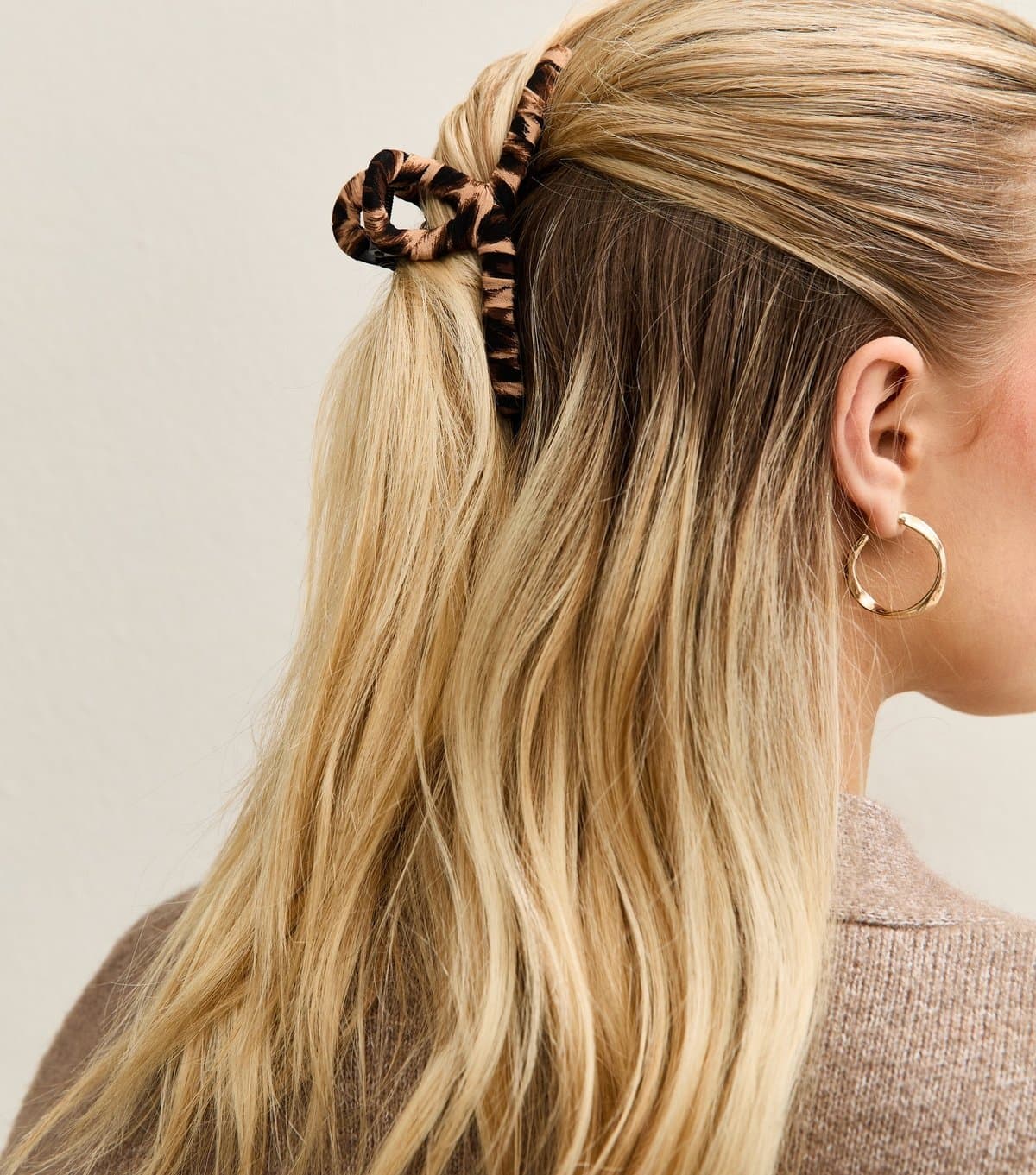 New Look Brown Leopard Print Wrapped Hair Clip New Look