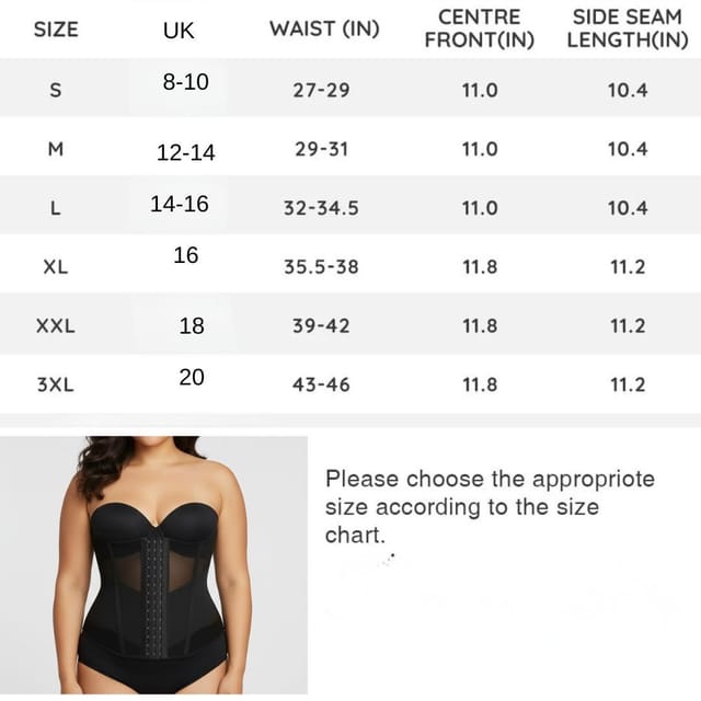 GWB Shapewear GWB Shapewear Women's MeshMax Hourglass Waist Corset Girdle Shapewear in Black - 3