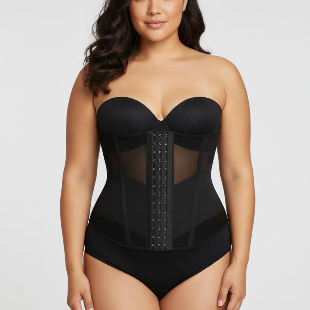GWB Shapewear GWB Shapewear Women's MeshMax Hourglass Waist Corset Girdle Shapewear in Black - 4
