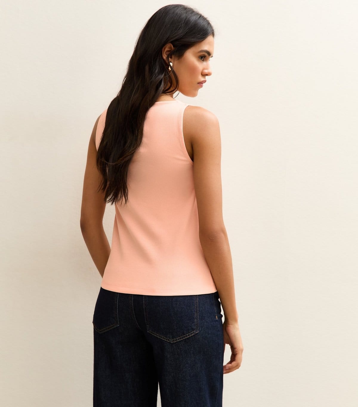 New Look Women's Light Coral Button Through Tank Top New Look - 4