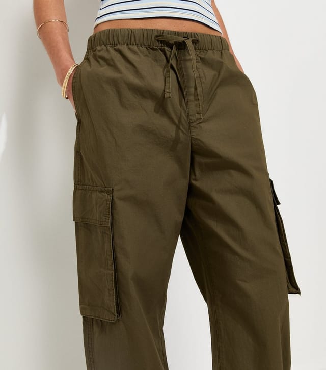 New Look Women's Dark Khaki Barrel Leg Utility Cargo Trousers New Look - 3