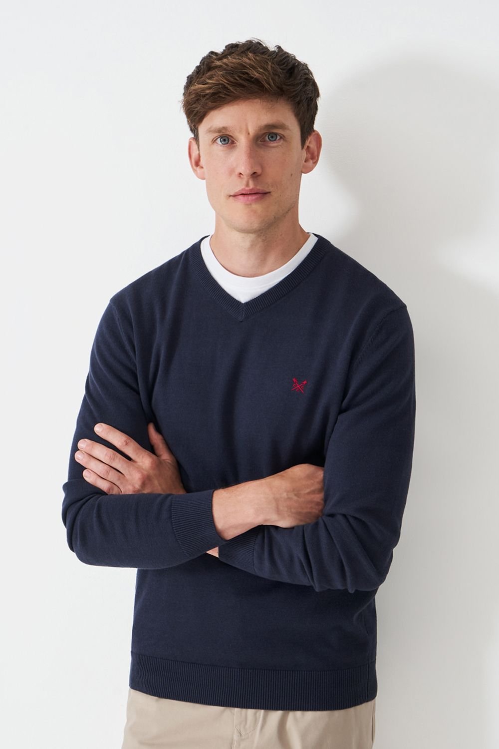 Crew Clothing Crew Clothing Men's Cotton Vee Dark Navy - 2