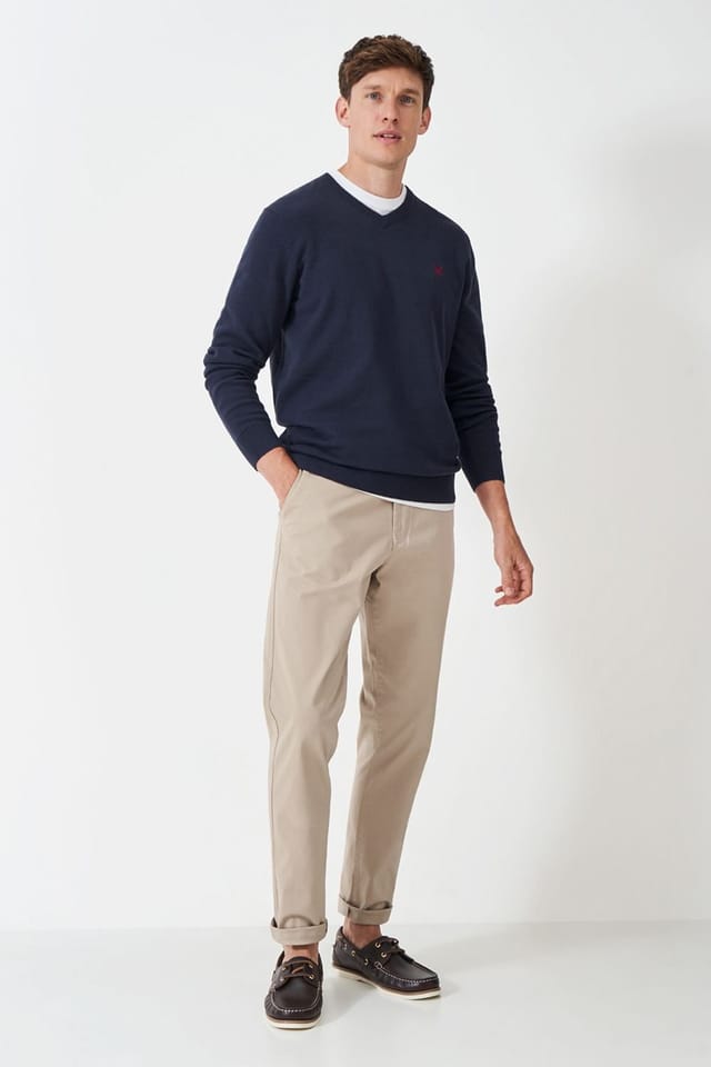 Crew Clothing Crew Clothing Men's Cotton Vee Dark Navy - 2