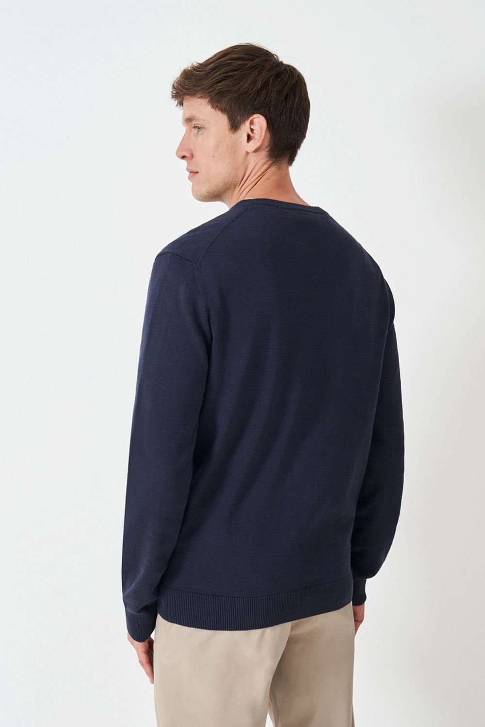 Crew Clothing Crew Clothing Men's Cotton Vee Dark Navy - 4