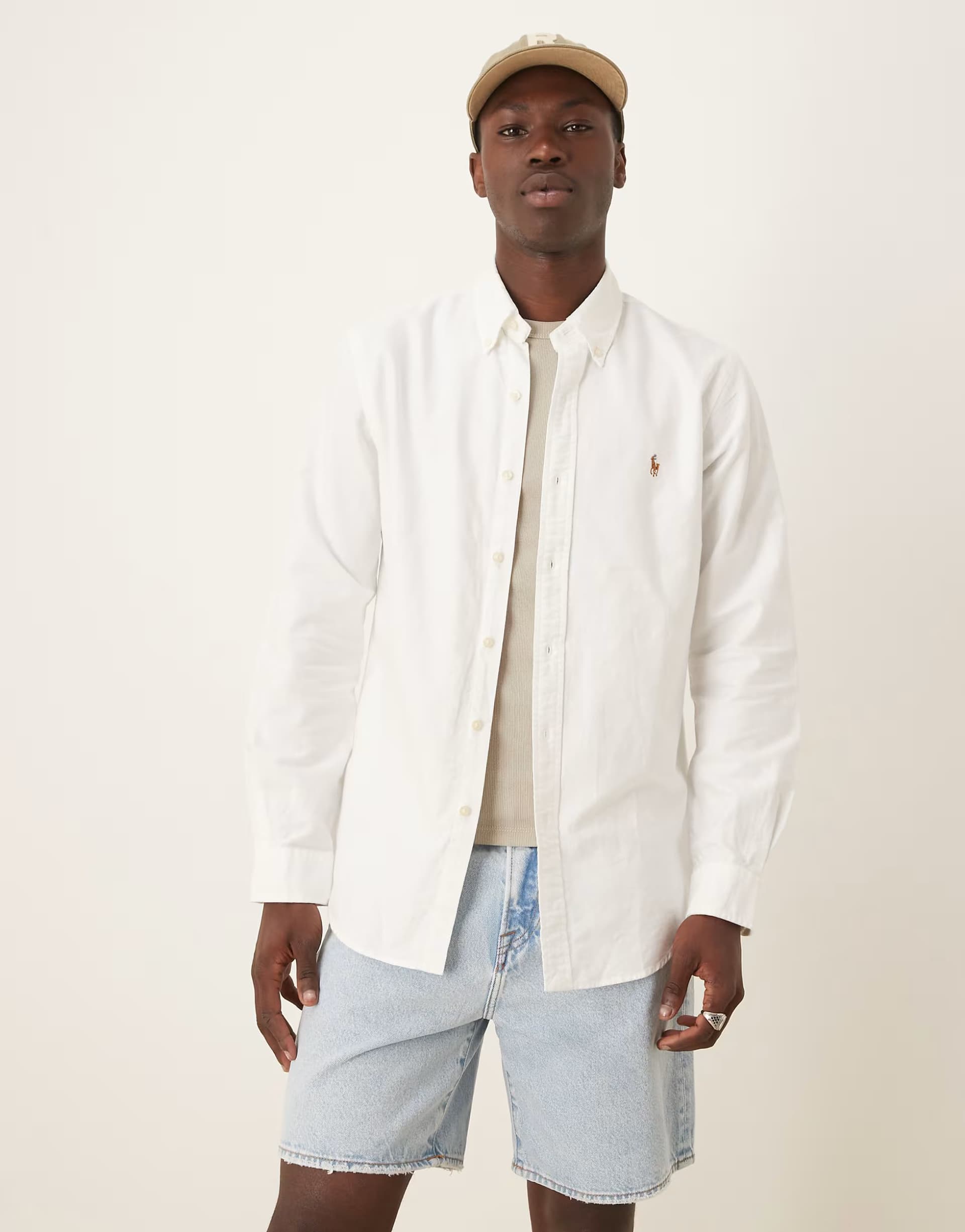 ASOS Polo Ralph Lauren custom fit oxford shirt in white