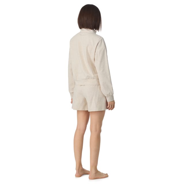 DKNY DKNY Women's Long sleeve top & boxer pyjama set in quill heather in Beige - 2