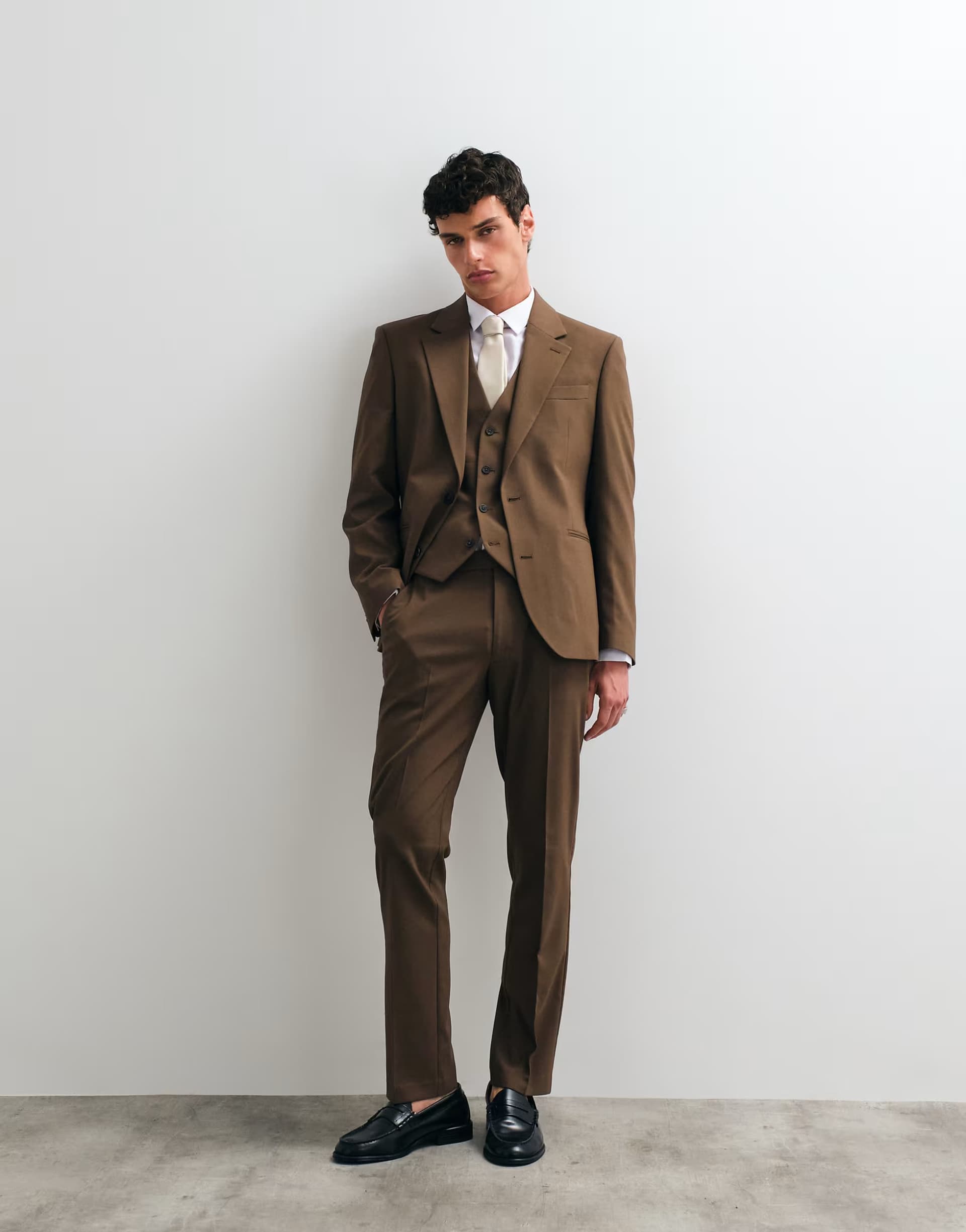 ASOS ASOS DESIGN slim suit trousers in mid brown