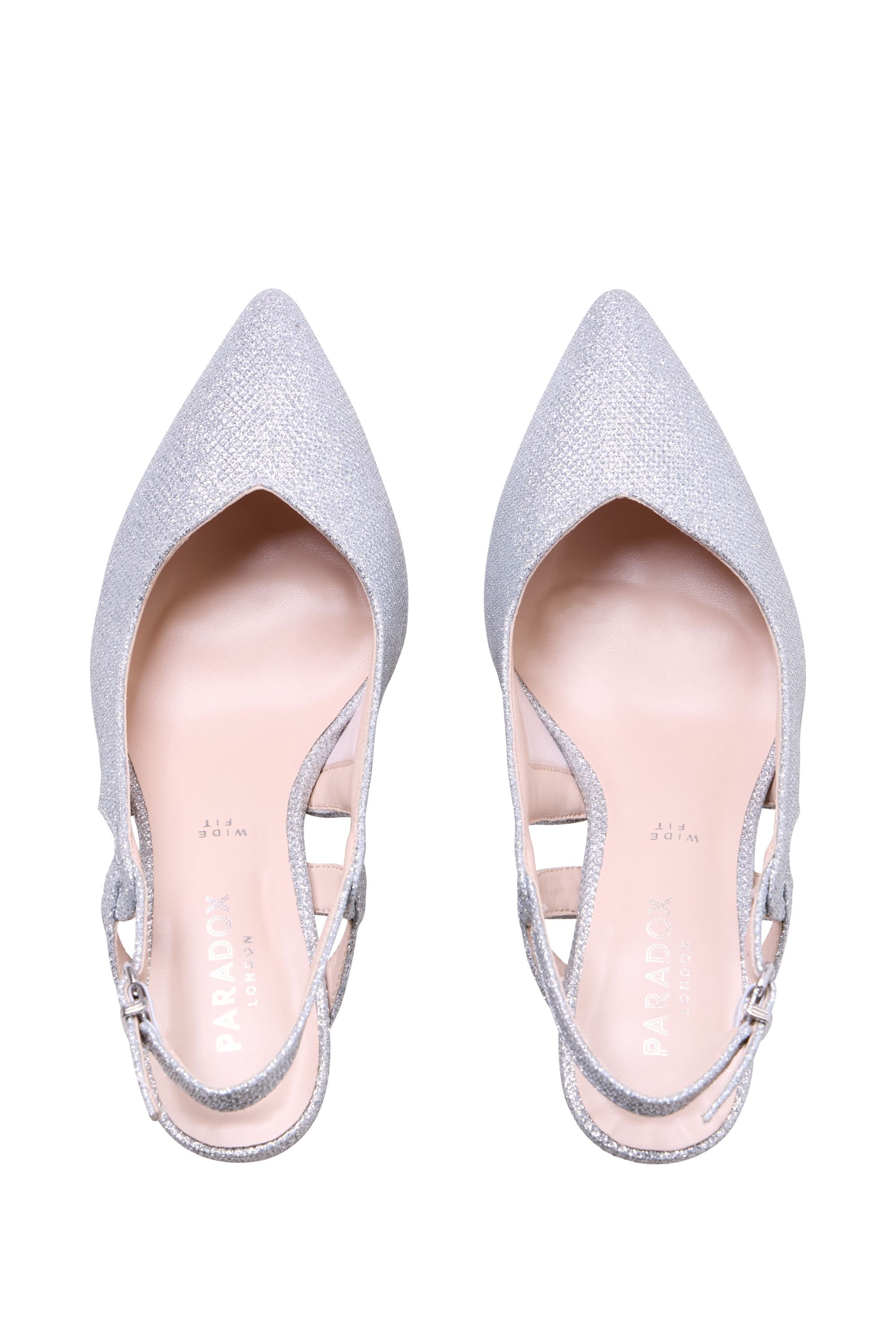 Paradox London Paradox London Women's Glamora' Wide Fit Slingback Heels in Silver - 3