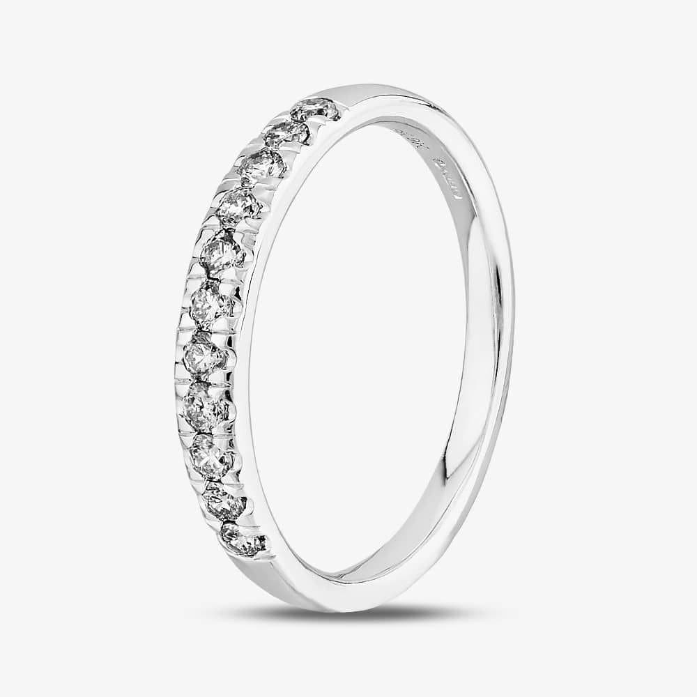 T.H.Baker T.H.Baker Women's 9ct White Gold 0.33ct Diamond Pave Set Half Eternity Ring in Silver