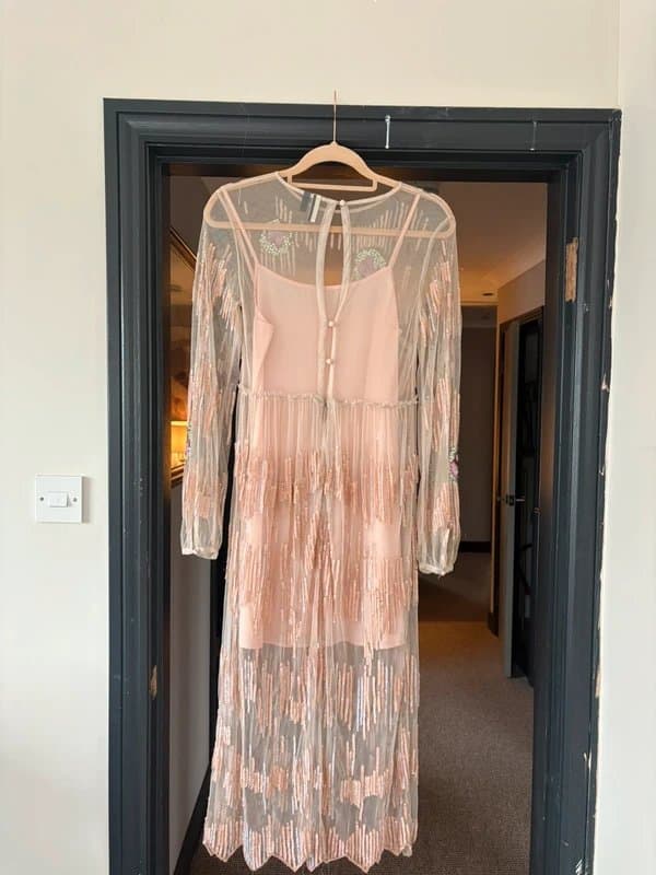 Topshop Sequin midi dress with satin slip