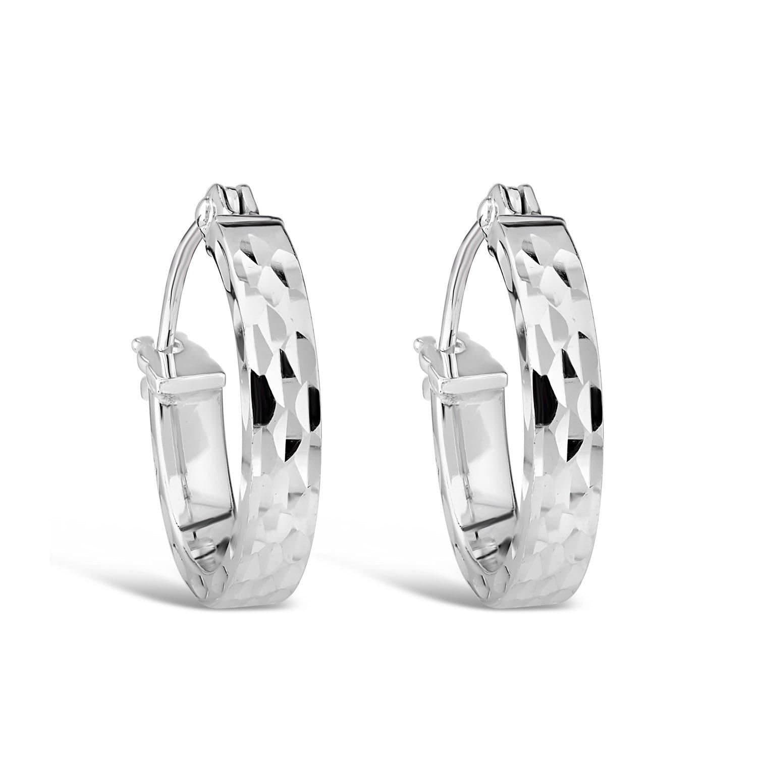 Fraser Hart Fraser Hart Women's 9ct White Gold Diamond Cut Hoop Earrings