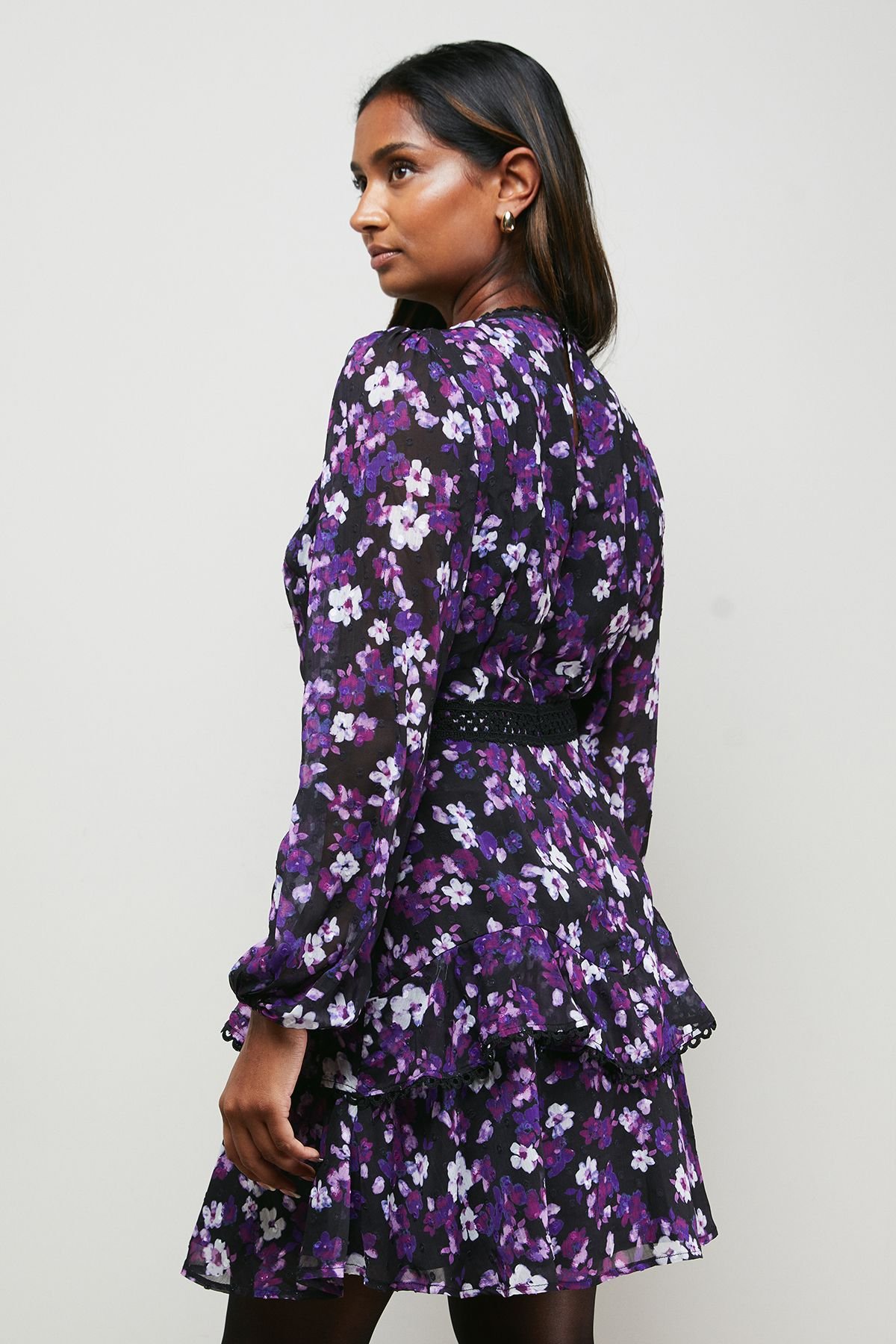 Oasis Oasis Women's Ruffle Trim Mini Dress in Floral - 3