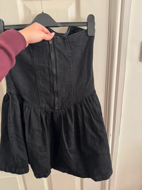 ASOS Black Denim corset mini dress