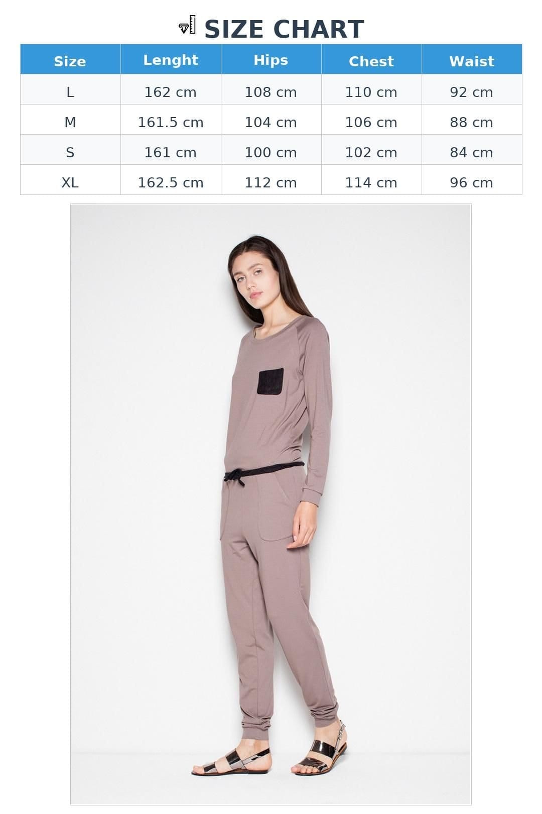 Love Lace Love Lace Women's Chic Long Sleeve Overalls with Pocket Belt in Brown - 4
