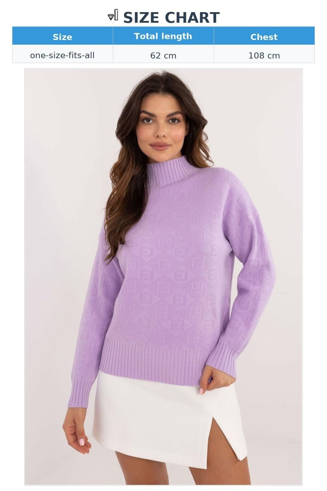 Love Lace Love Lace Women's Textured Half Turtleneck Casual Sweater Style 200523 in Violet - 4