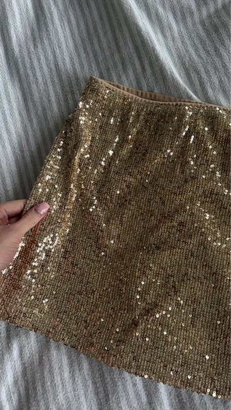 ASOS Design Gold sequin skirt