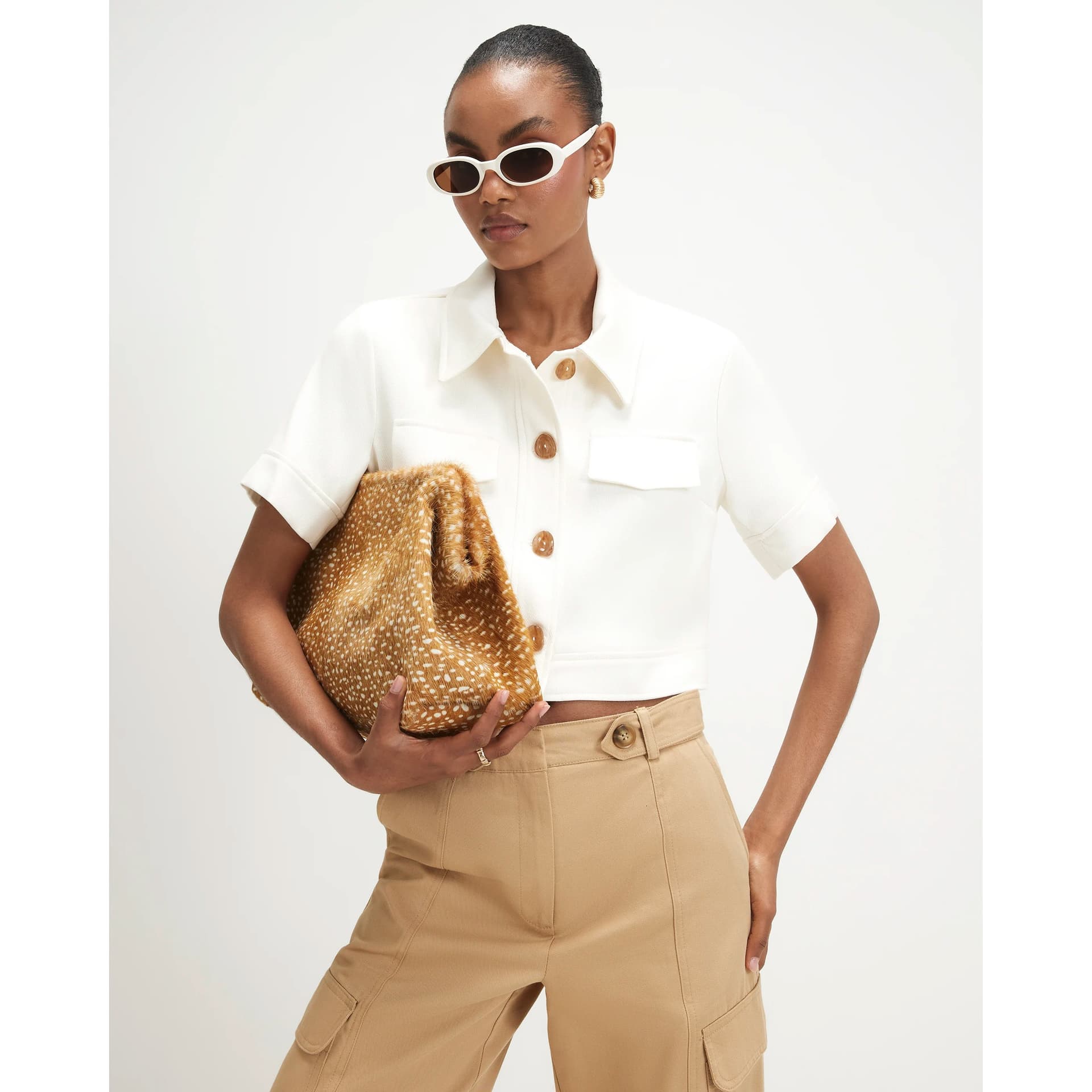 River Island River Island Womens Cream Pique Pocket Detail Jacket