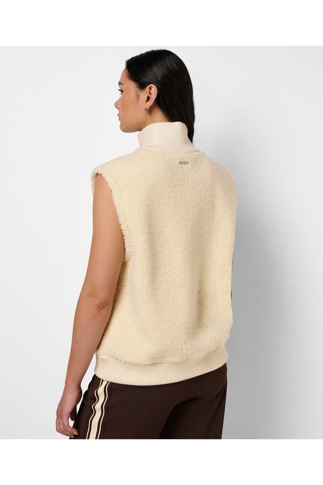 Sweaty Betty Sweaty Betty Women's Plush Fleece Ribbed Gilet Ecru Beige - 2