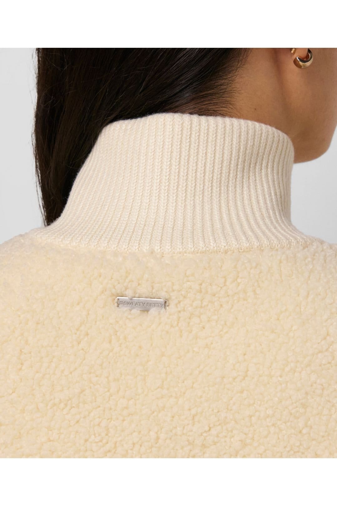 Sweaty Betty Sweaty Betty Women's Plush Fleece Ribbed Gilet Ecru Beige - 4