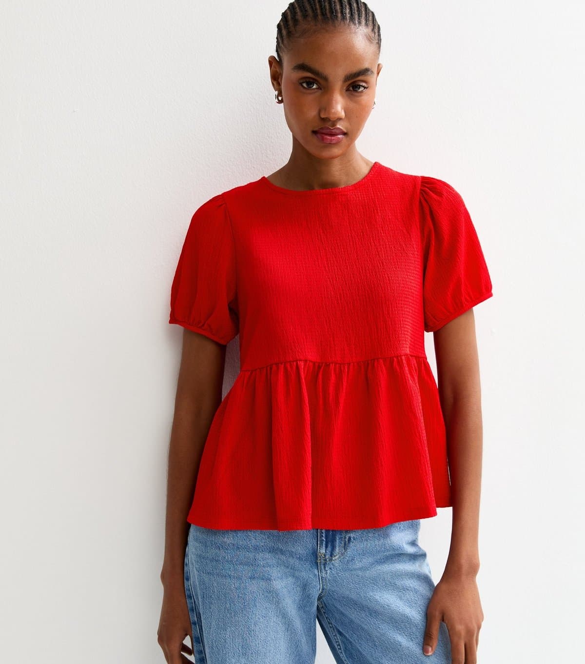 New Look Women's Tall Red Tie Back Flared Hem Top New Look