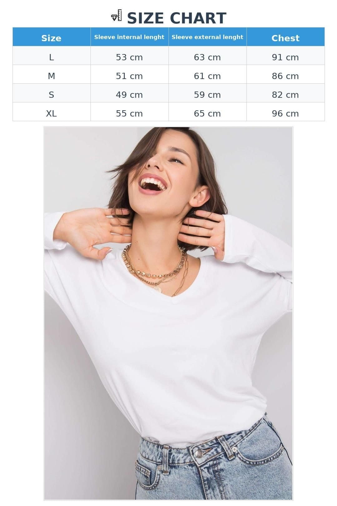 Love Lace Love Lace Women's Cotton Long Sleeve V Neck Blouse for Daily Wear in White - 4