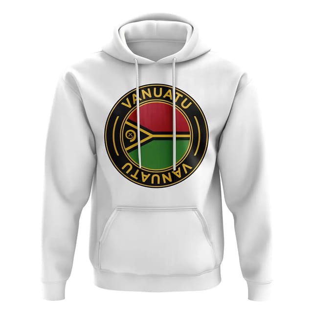 Vanuatu Vanuatu Men's Personalised Football Badge Hoodie in White - 2