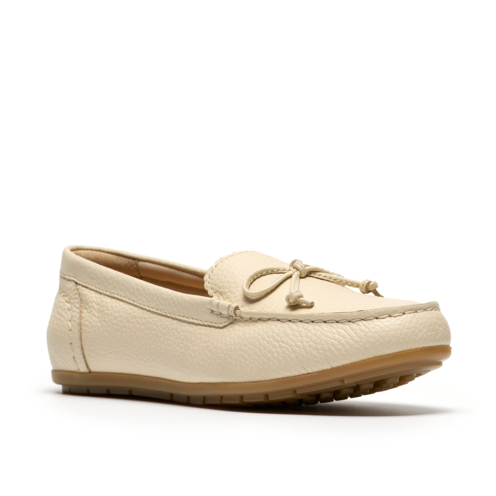 Clarks Clarks Women's Elliotte Sail Cream Leather Loafers, Slip Ons, Moccasins - 4