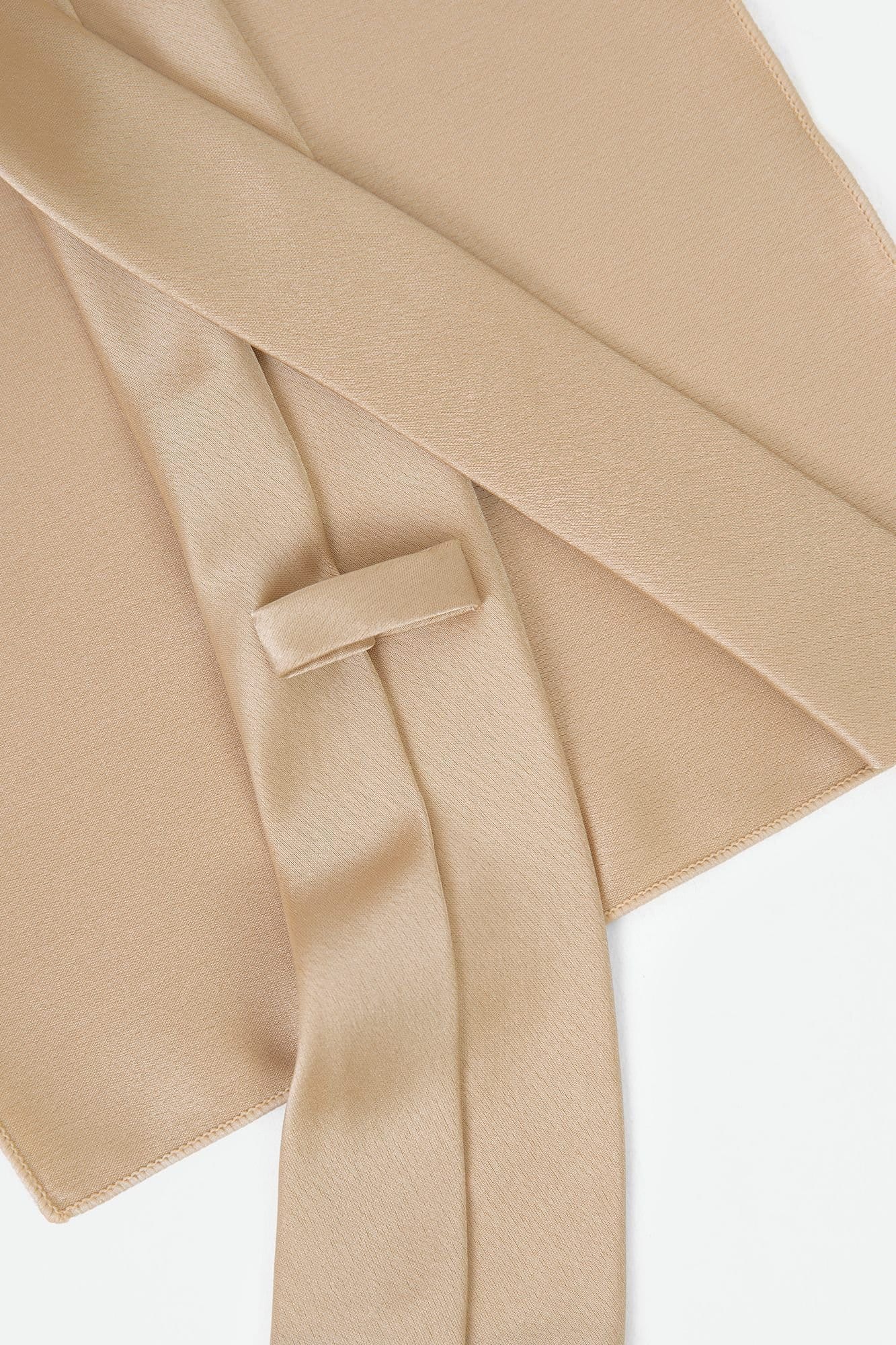 Maya Deluxe Maya Deluxe Men's Satin Tie Pocket Square Set in Nude - 4