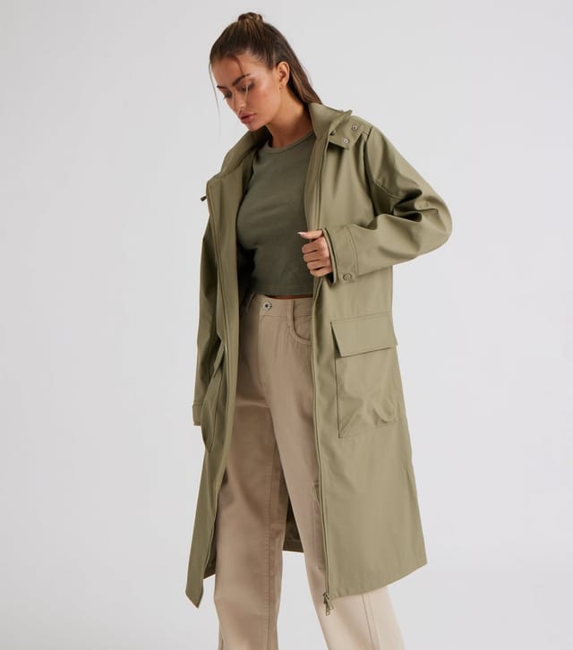 Urban Bliss Women's Green Hooded Raincoat Urban Bliss New Look - 3