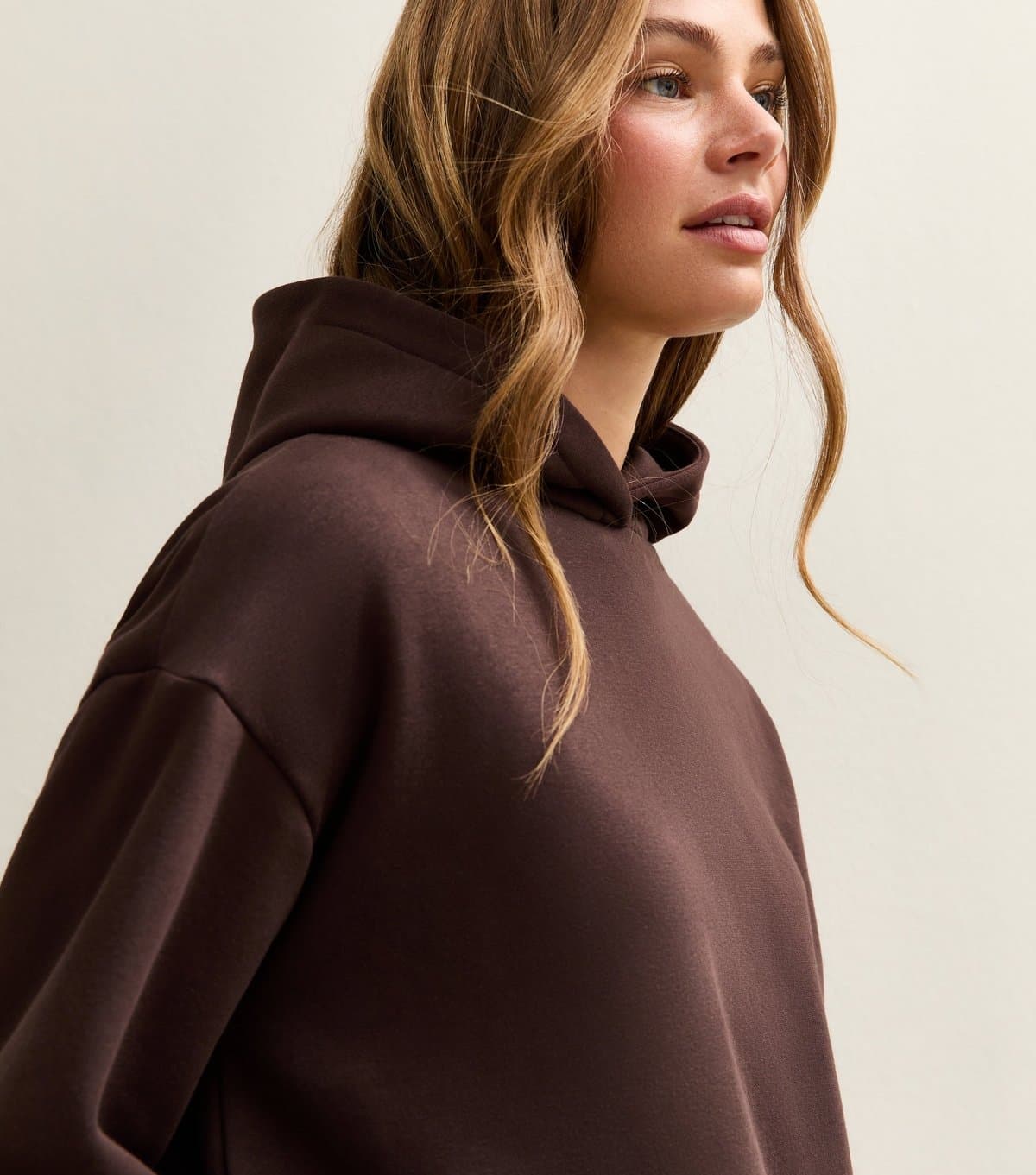 New Look New Look Dark Brown Relaxed Drop Shoulder Hoodie